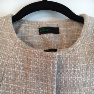 Cream Tweed Coat UNITED COLORS OF BENETTON
